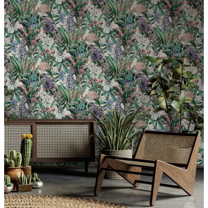 Behang met wilde bloemen