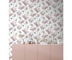 Behang met grote bloemen