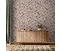 Behang met grote bloemen