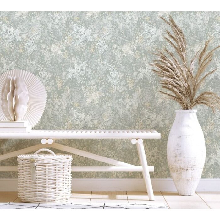 Behang met aquarel bloemenprint