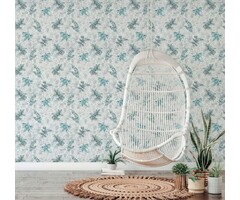 Behang met aquarel bloemenprint