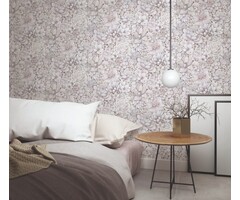 Behang met ton-sur-ton grote bloemenprint