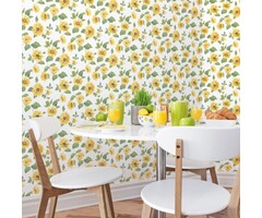 Behang met zonnebloemen