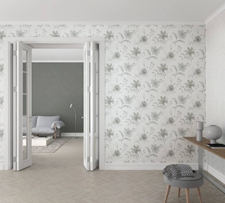 Behang met grote bloemen