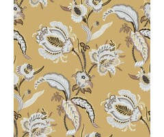 Behang met bladeren en bloemen