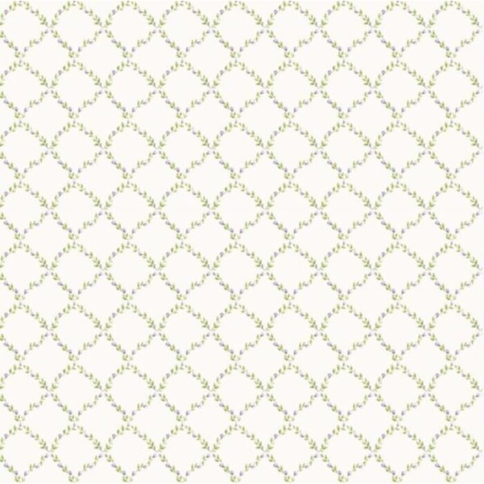 Behang met ruitjes van bloemen