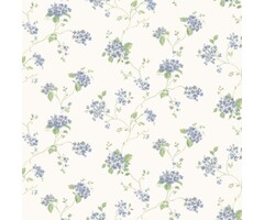 Behang met hortensia's