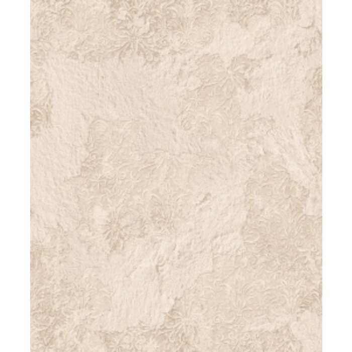 Behang met betonlook ornamenten