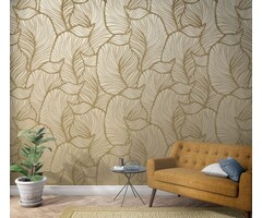 Fotobehang Art Nouveau bladerenprint