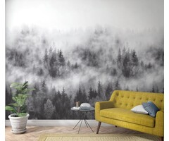 Fotobehang bos in de mist