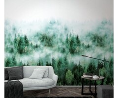 Fotobehang bos in de mist