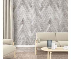 Fotobehang visgraat planken