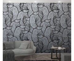 Fotobehang Art Nouveau bladerenprint