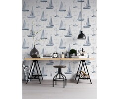 Behang met zeilboten