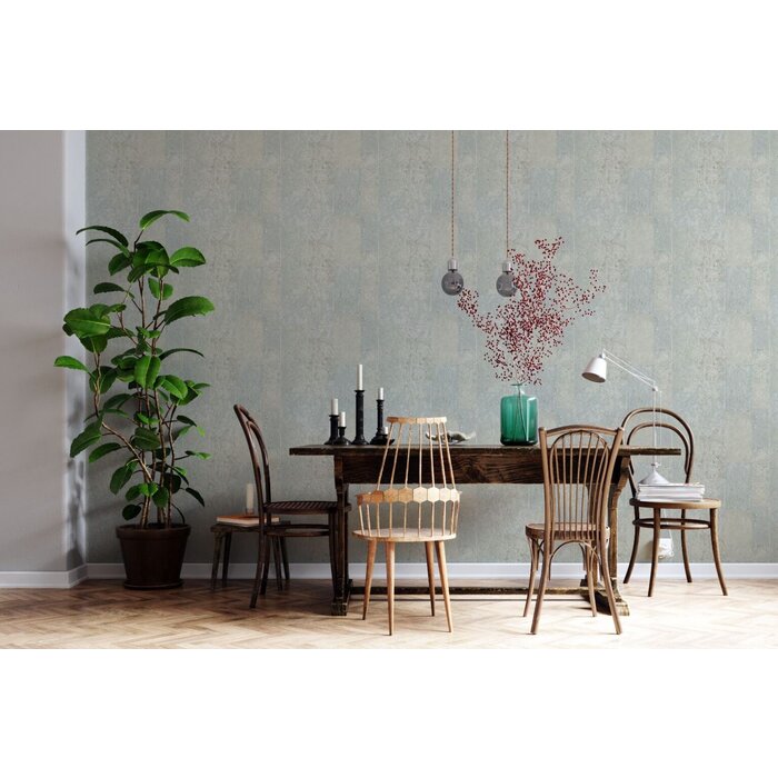 Behang met natuursteen tegels