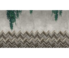 Fotobehang Fishbone bricks