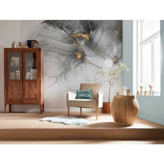 Fotobehang Ink Gold Flow