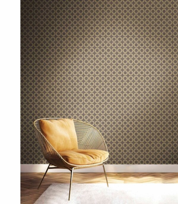 Behang met cirkel print 30169