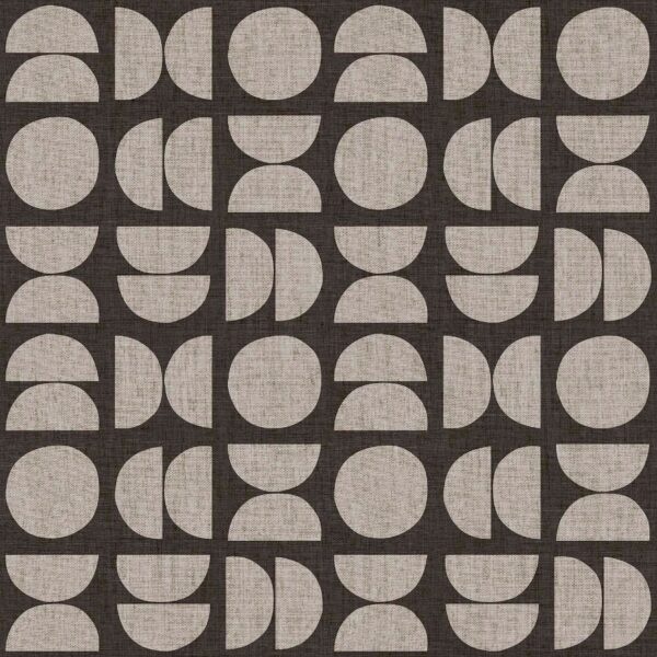 Behang retro met halve en hele cirkels 30159