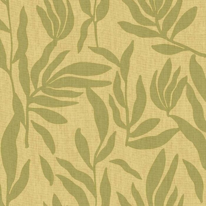 Behang met bladerenprint 30145