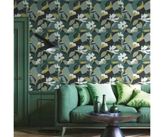 Behang met abstracte bloemenprint 30117