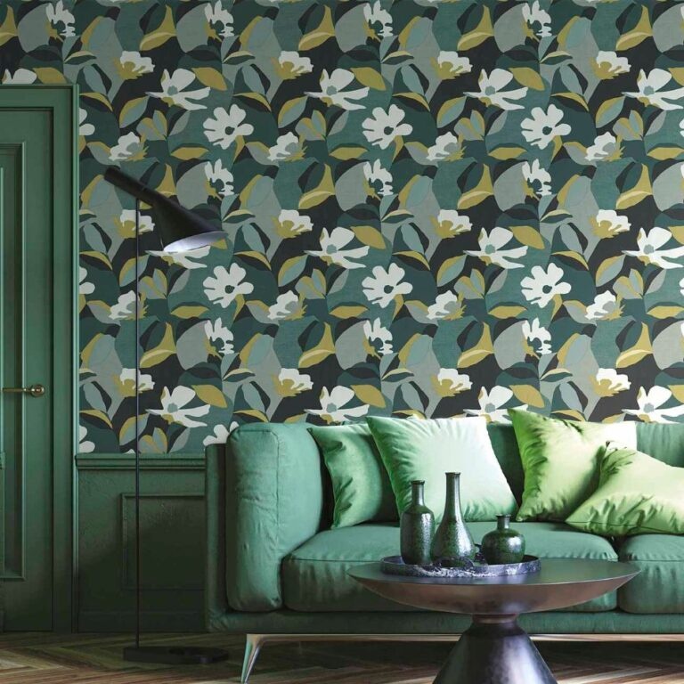 Behang met abstracte bloemenprint 30117