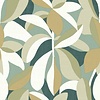 Behang met abstracte bladerenprint 30107