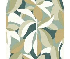 Behang met abstracte bladerenprint 30107