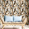 Behang met abstracte bladerenprint 30106
