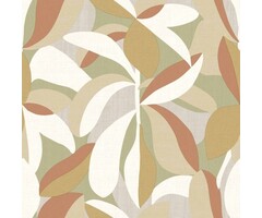 Behang met abstracte bladerenprint 30105