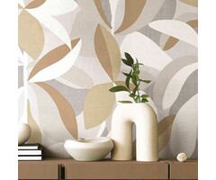 Behang met abstracte bladerenprint 30103