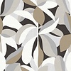 Behang met abstracte bladerenprint 30101