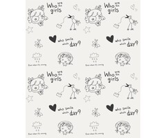 Behang met tekeningen en tekst 61169-06