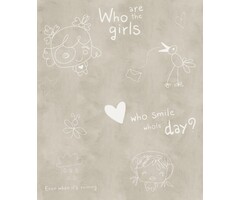 Behang met tekeningen en tekst 61169-00