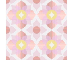 Behang met grote grafische bloemen 61168-14