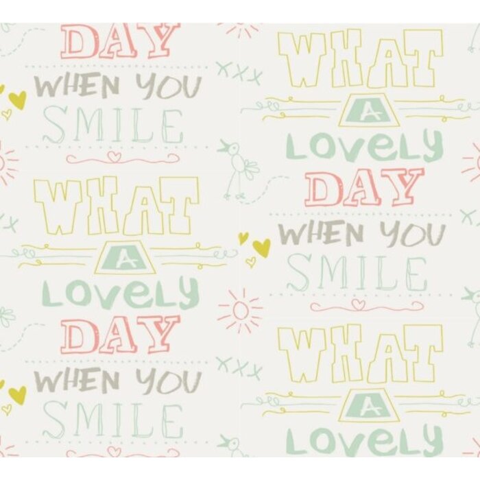 Behang met teksten 61166-02