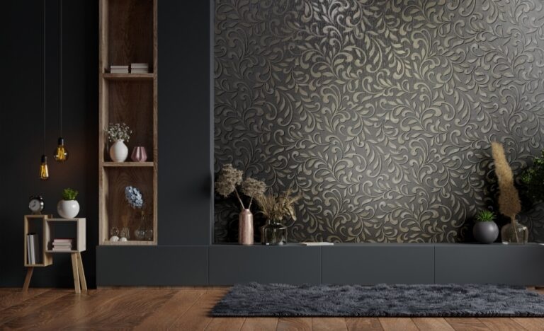 Behang met klassieke ornamenten-bladeren print  6829-30