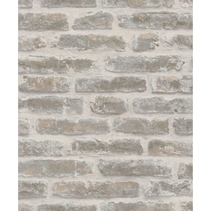 Behang met bakstenen print 6827-10