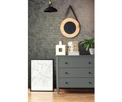 Behang met gouden letters  6824-50