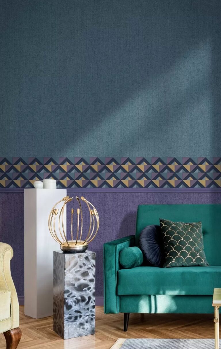 Behang met linnenlook