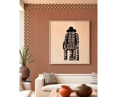 Behang met linnenlook