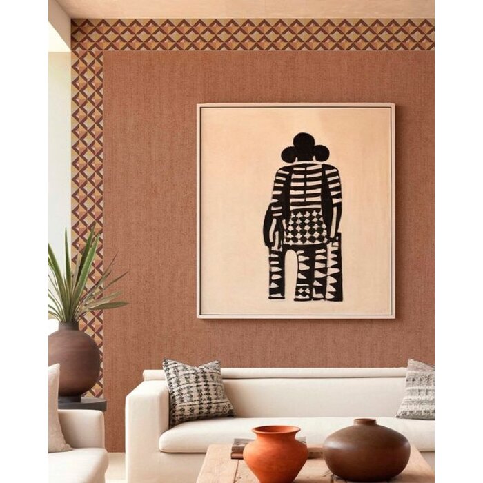 Behang met linnenlook