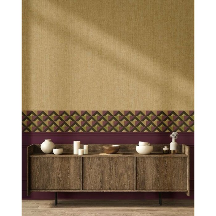 Behang met linnenlook