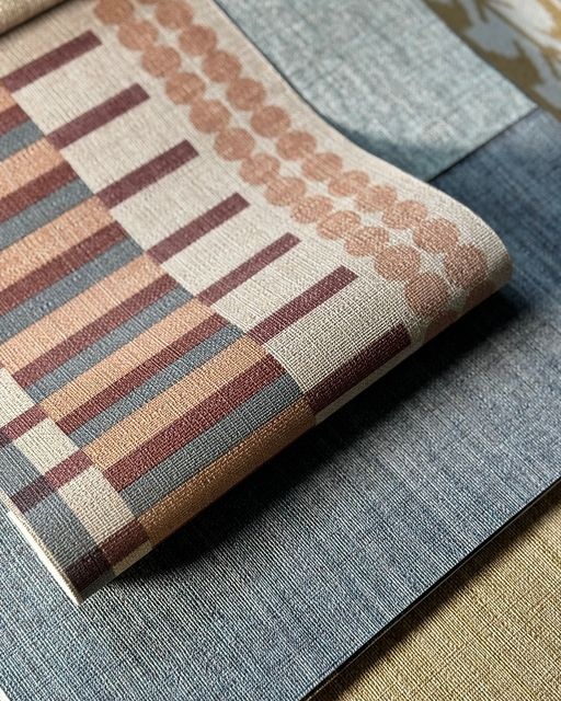 Behang met linnenlook