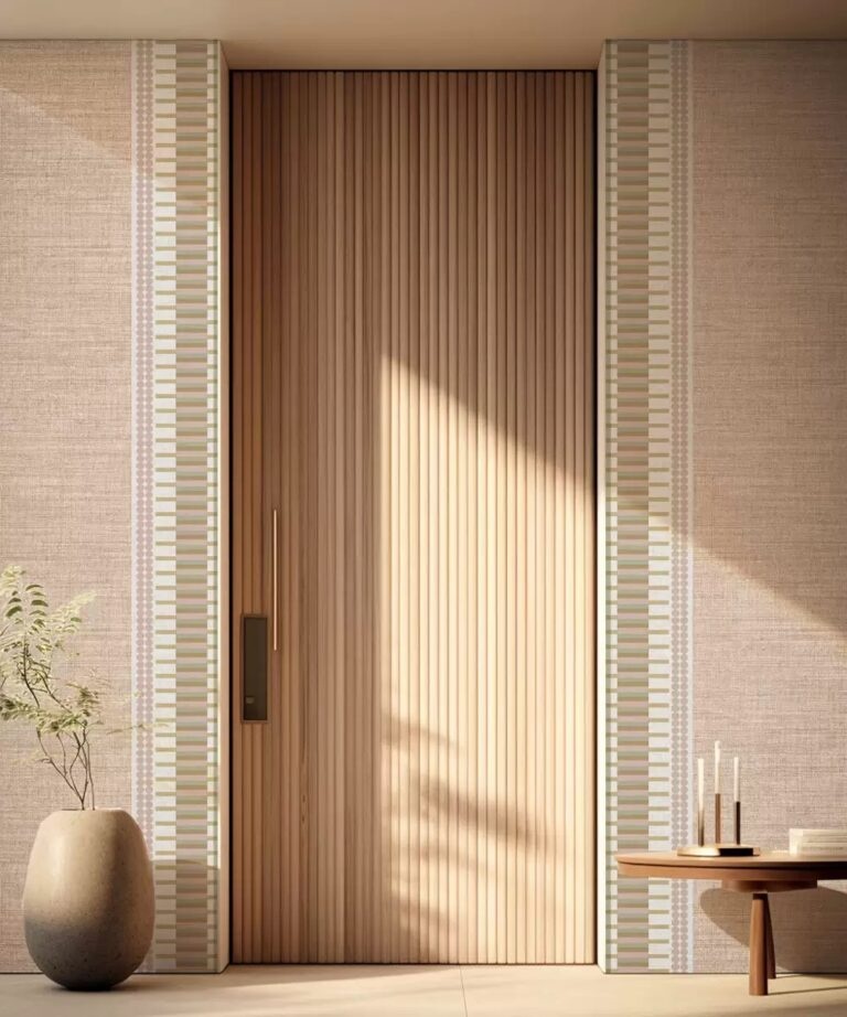 Behang met linnenlook