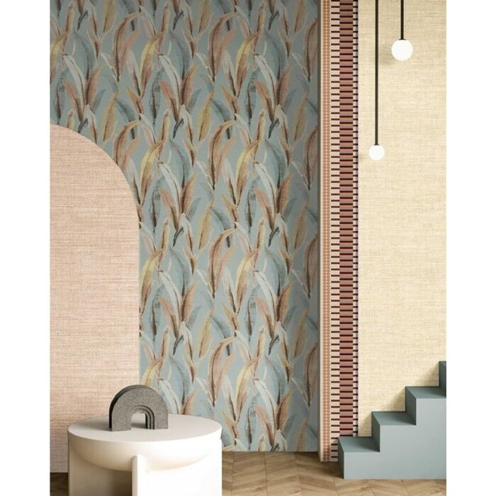 Behang met linnenlook