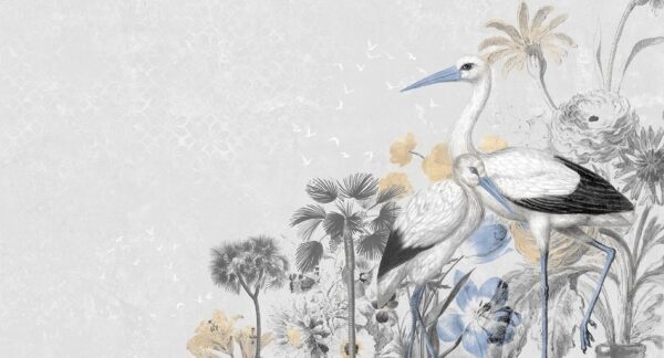 Fotobehang Cranes in love