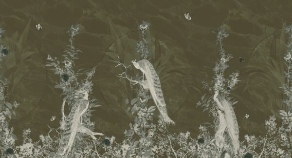 Fotobehang Peacock Forest