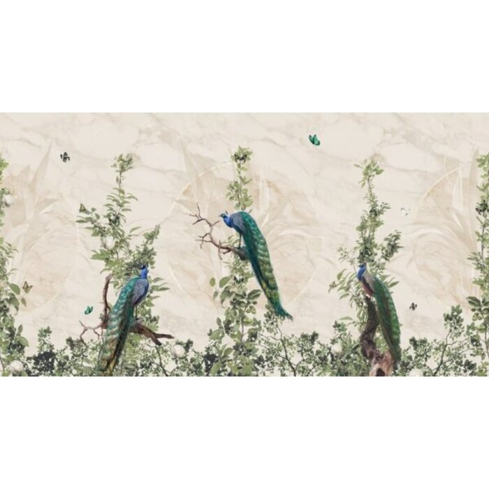 Fotobehang Peacock Forest