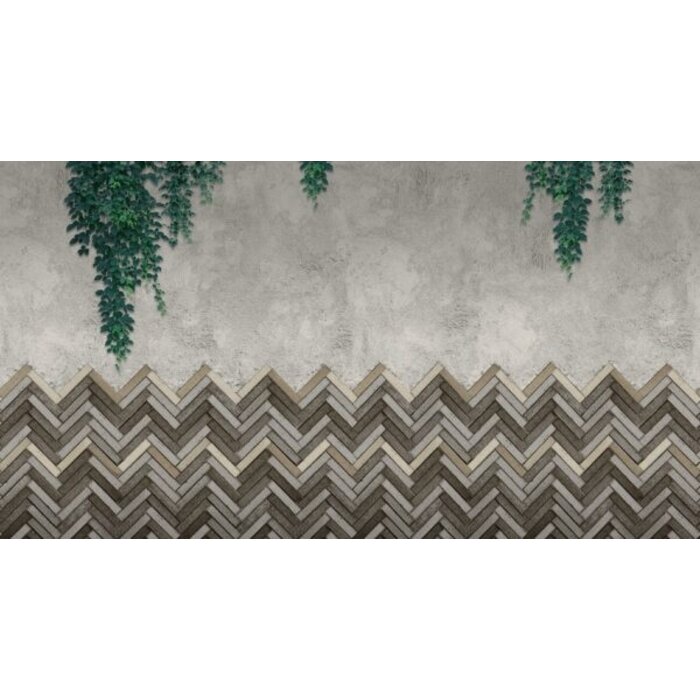 Fotobehang Fishbone bricks